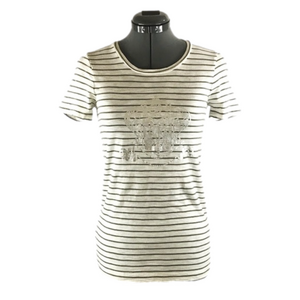 J. Crew Gray & White Stripe Tee Shirt. Size XS. NWT!